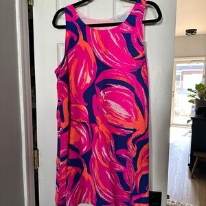 Lilly Pulitzer Silk Pink and Orange Swirl Mini Dress